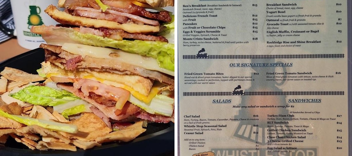 Whistle Stop Cafe Menu
