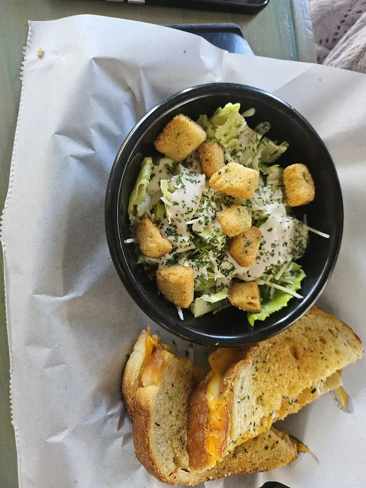 3 Cheese Grilled Cheese and Salad