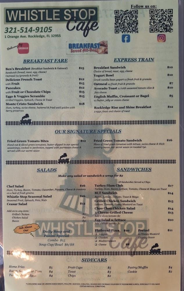 Whistle Stop Cafe Menu image 1